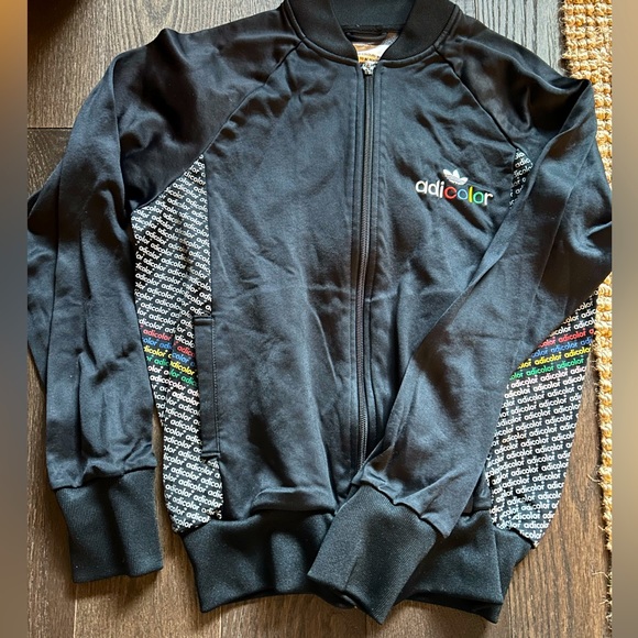 Adidas bomber style sweater with multicolour logo detail - Picture 1 of 2